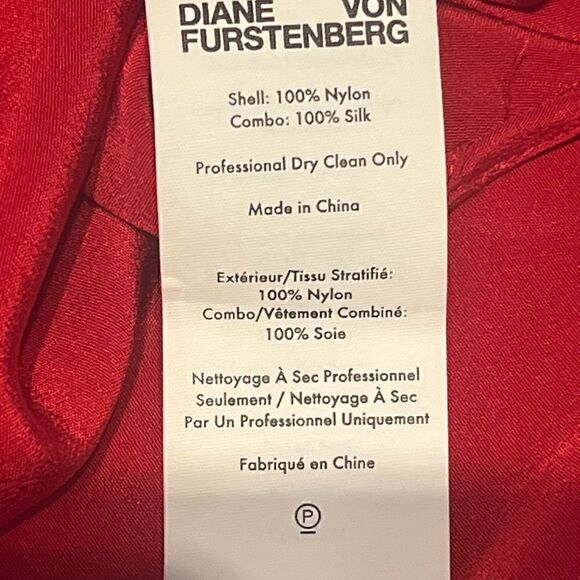 Diane Von Furstenberg Red Spaghetti Strap Ine Shoulder Ruffle Slip Dress - Picture 7 of 7